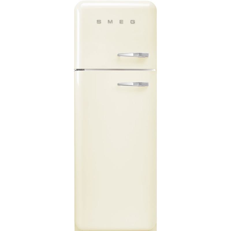 Smeg 80.4cm 50s Style Left Hand Hinge Fridge Freezer Cream FAB50LCR5