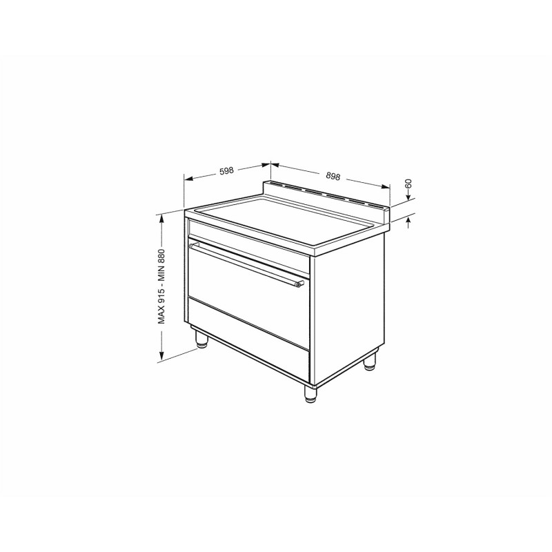 Smeg B901GMXI9 cocina Cocina independiente Encimera de gas Acero inoxidable A