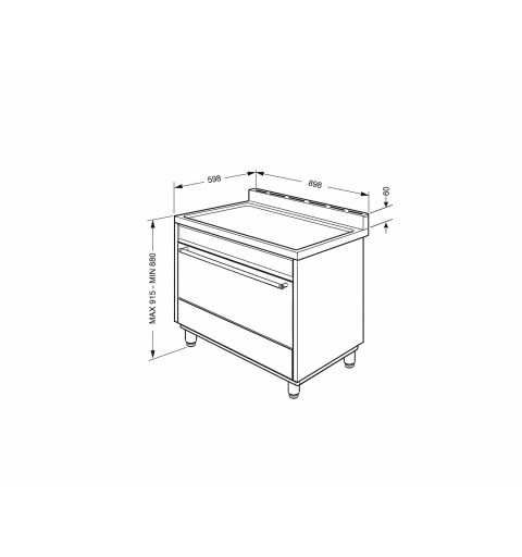 Smeg B901GMXI9 cocina Cocina independiente Encimera de gas Acero inoxidable A