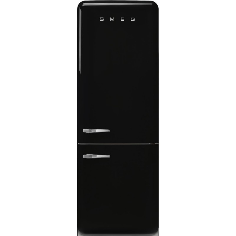 Smeg 70cm 50s Style Right Hand Hinge Fridge Freezer Black FAB38RBL5