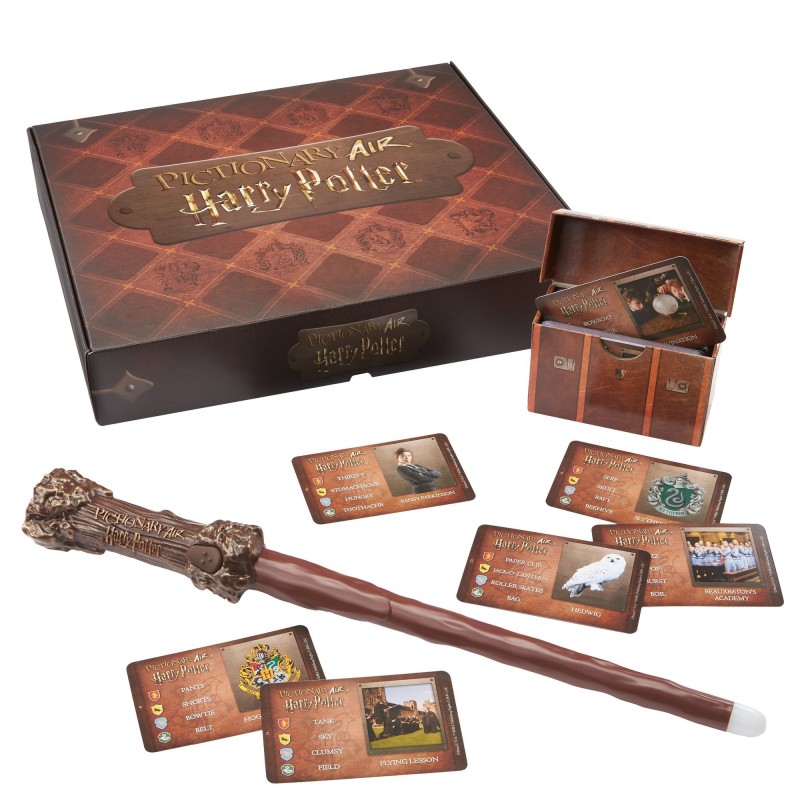 Games Pictionary Air Harry Potter, Gioco di disegni per tutta la famiglia, con penna a forma di bacchetta 8+ Anni