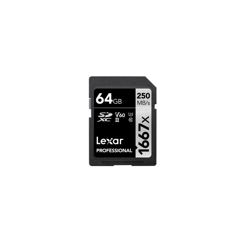 Lexar SDXC, 64 GB UHS-II Clase 10