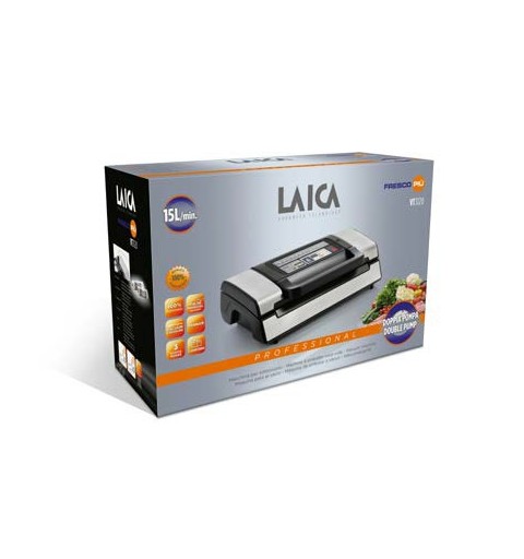 Laica VT3120 sellador al vacío -0,9 mbar Negro, Blanco