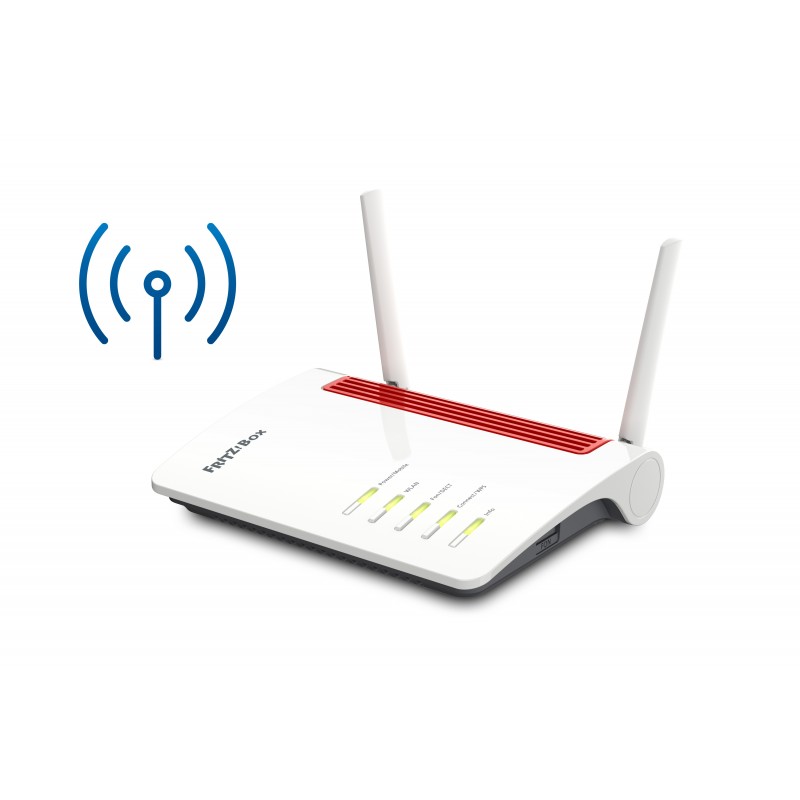 FRITZ!Box 6850 LTE router wireless Gigabit Ethernet Dual-band (2.4 GHz 5 GHz) 3G 4G Rosso, Bianco