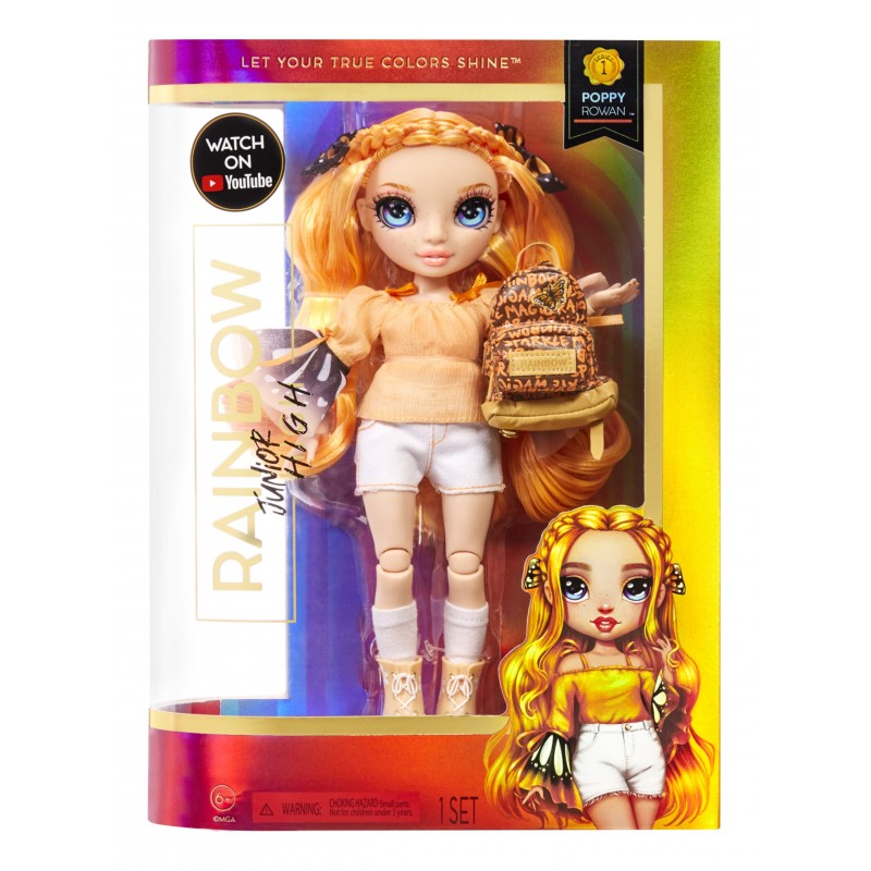 Rainbow High Junior High Fashion Doll - Poppy Rowan (Orange)