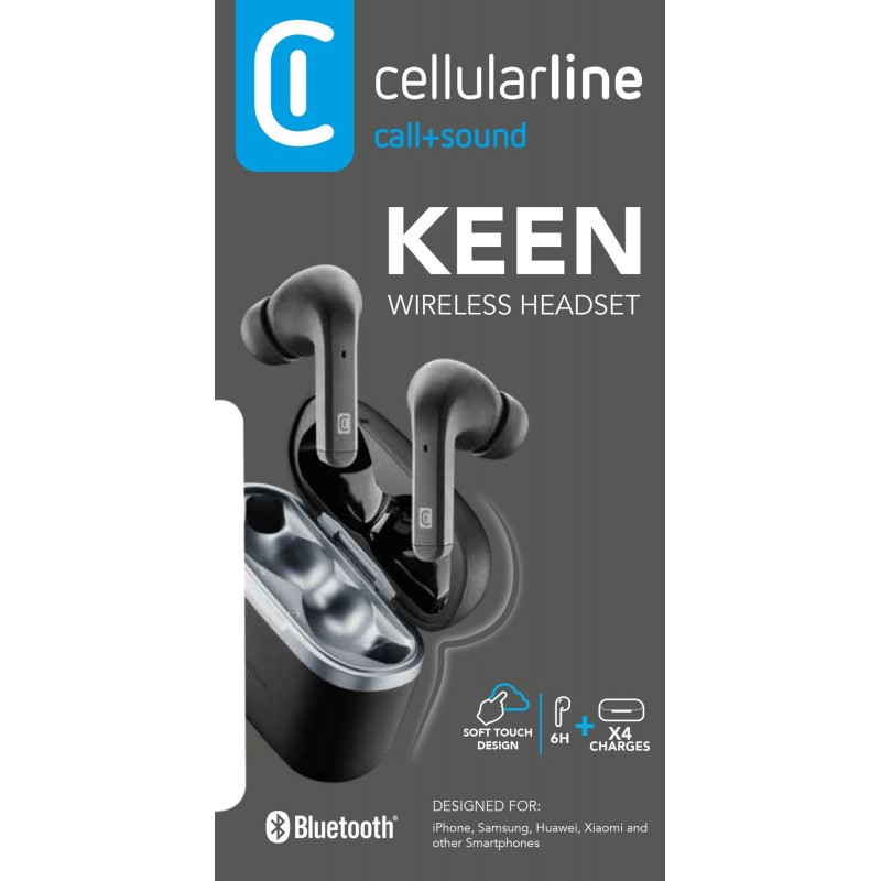 Cellularline BTKEENTWSK auricular y casco Auriculares Dentro de oído Negro