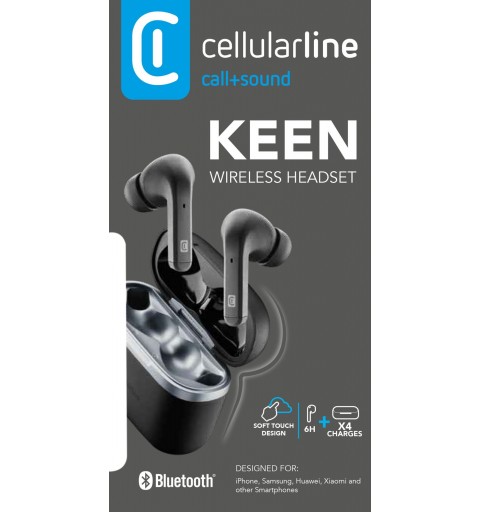 Cellularline BTKEENTWSK auricular y casco Auriculares Dentro de oído Negro