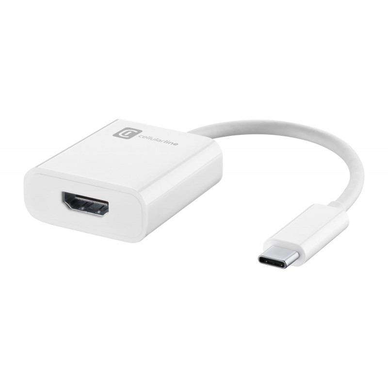 Cellularline USB-C to HDMI Adapter Adattatore da USB-C a HDMI Bianco