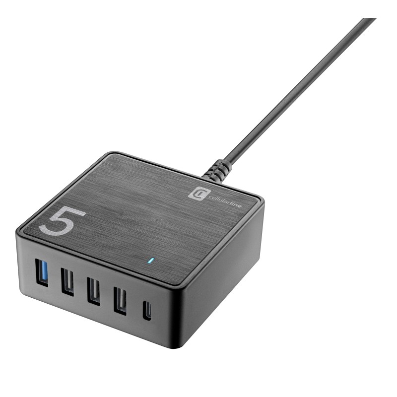 Cellularline Desk Charger - USB-C Laptop, MacBook, iPhone, Samsung, Huawei, Xiaomi and other Smartphones and Tablets