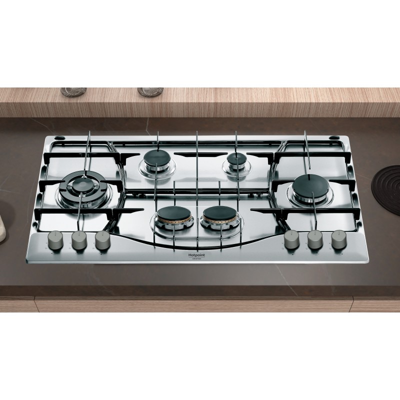 Hotpoint PHN 962 TS IX HA Acero inoxidable Integrado 90 cm Encimera de gas 6 zona(s)