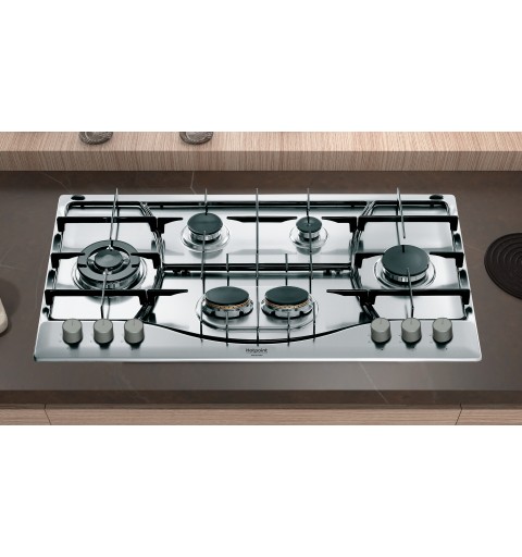 Hotpoint PHN 962 TS IX HA Acero inoxidable Integrado 90 cm Encimera de gas 6 zona(s)