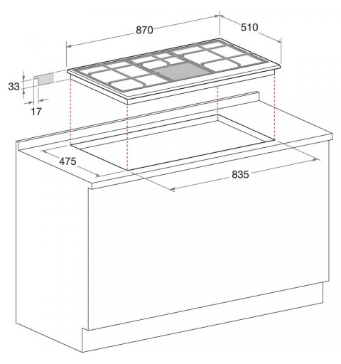 Hotpoint PHN 962 TS IX HA Acciaio inossidabile Da incasso 90 cm Gas 6 Fornello(i)