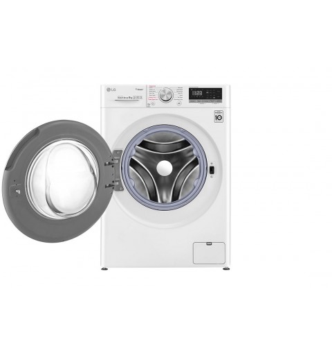 LG F2DV5S8H0E machine à laver avec sèche linge Autoportante Charge avant Blanc E
