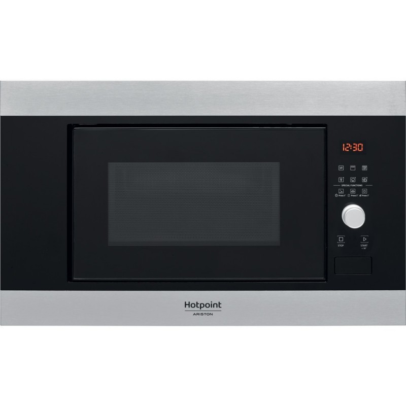 Hotpoint MF20G IX HA Da incasso Microonde con grill 20 L 800 W Nero, Acciaio inossidabile