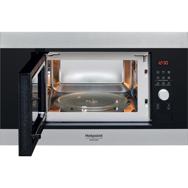 Hotpoint MF20G IX HA Da incasso Microonde con grill 20 L 800 W Nero, Acciaio inossidabile