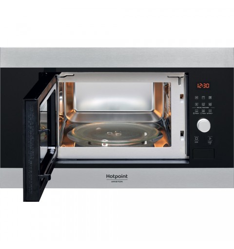 Hotpoint MF20G IX HA Da incasso Microonde con grill 20 L 800 W Nero, Acciaio inossidabile