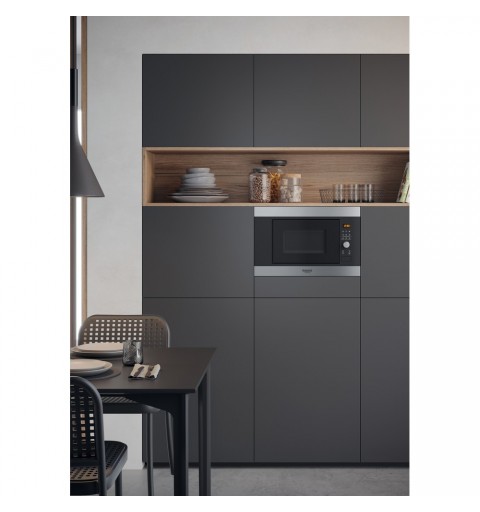 Hotpoint MF20G IX HA Da incasso Microonde con grill 20 L 800 W Nero, Acciaio inossidabile