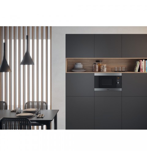 Hotpoint MF20G IX HA Da incasso Microonde con grill 20 L 800 W Nero, Acciaio inossidabile