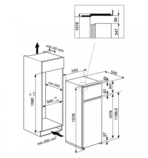 Indesit T 16 A1 D I 1 frigorifero con congelatore Da incasso 239 L F Acciaio inossidabile