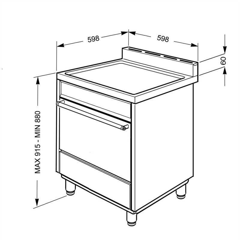 Smeg B601GMXI9 cocina Cocina independiente Encimera de gas Acero inoxidable A