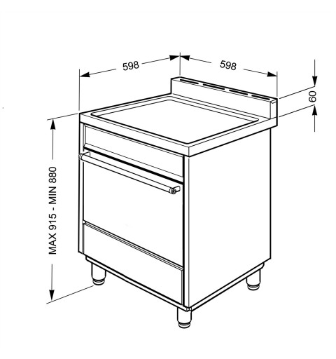 Smeg B601GMXI9 cocina Cocina independiente Encimera de gas Acero inoxidable A