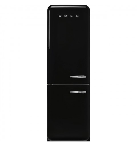 Smeg 60cm 50s Style Left Hand Hinge Fridge over Freezer Blue FAB32LBL5