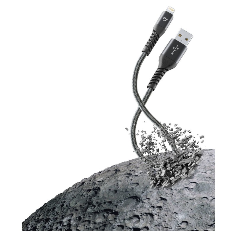 Cellularline EXTREME CABLE - Lightning Cavo USB ultra resistente Grigio Nero