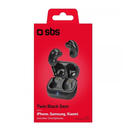 SBS TEEARTWSBLGEMBTK cuffia e auricolare Cuffie True Wireless Stereo (TWS) In-ear Musica e Chiamate Nero