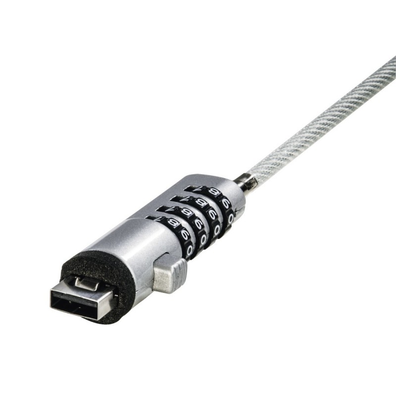 Hama 00054117 câble antivol Argent, Transparent 1,8 m