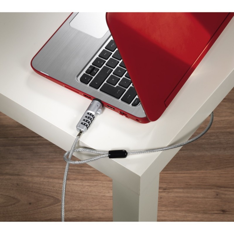 Hama 00054117 cable antirrobo Plata, Transparente 1,8 m