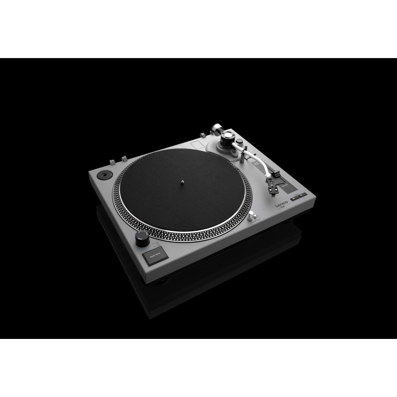 Lenco L-3808 Tourne-disque à entraînement direct Noir, Gris