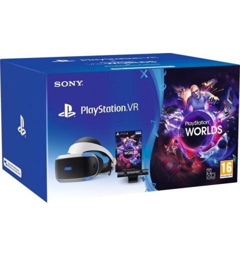 Sony PSVR Mk5 + VR Worlds VCH Pantalla con montura para sujetar en la cabeza 610 g Negro, Blanco