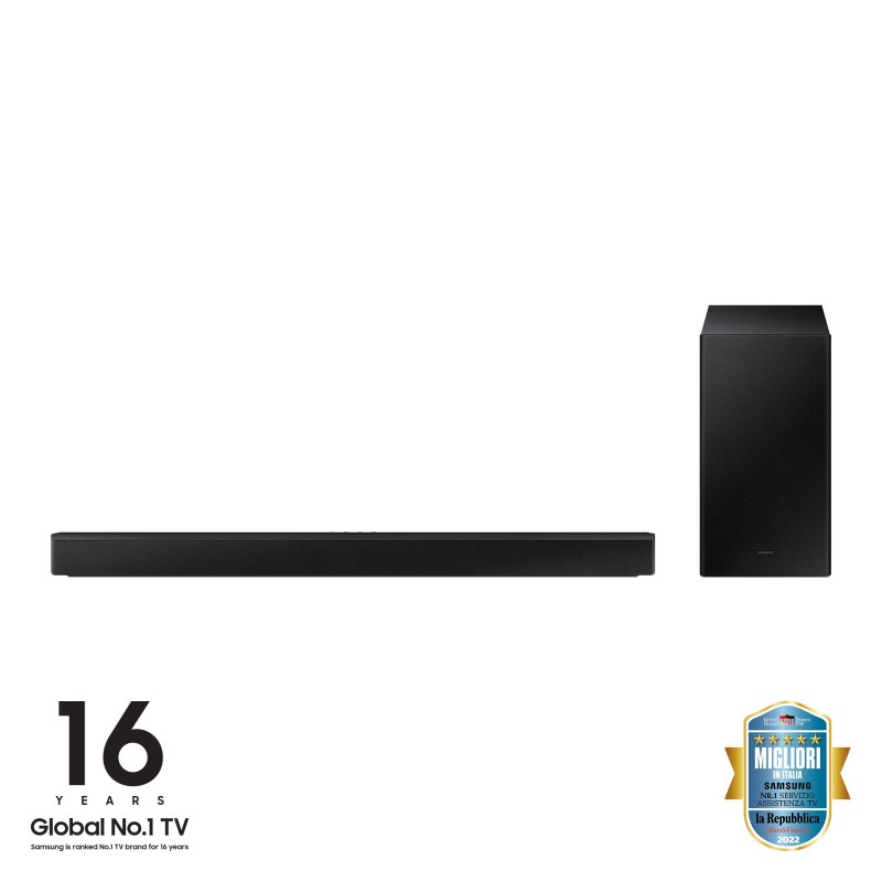 Samsung Soundbar HW-B450 ZF con subwoofer 2.1 canali 300W 2022, bassi profondi, effetto surround, suone ottimizzato, unico