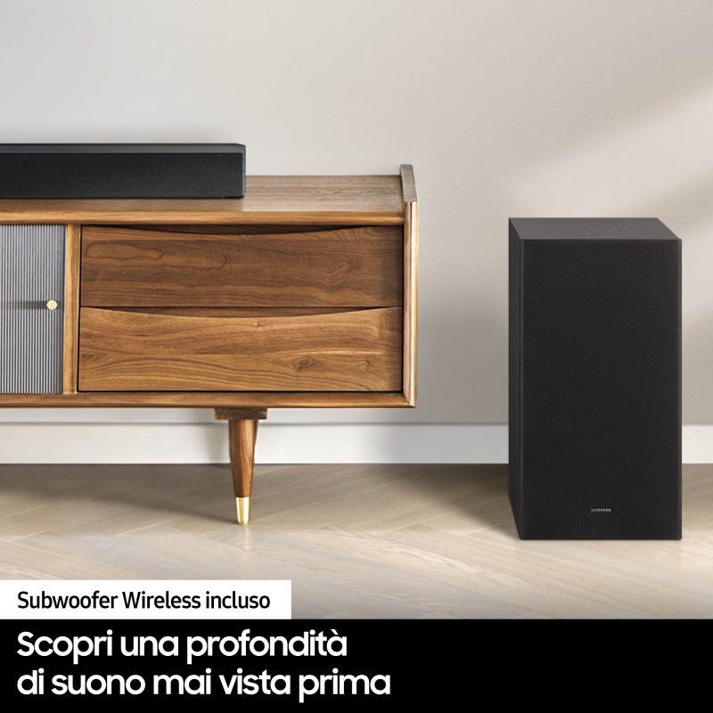 Samsung Soundbar HW-B450 ZF con subwoofer 2.1 canali 300W 2022, bassi profondi, effetto surround, suone ottimizzato, unico