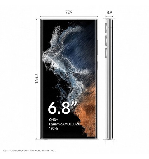 Samsung Galaxy S22 Ultra SM-S908B 17,3 cm (6.8") Double SIM Android 12 5G USB Type-C 12 Go 512 Go 5000 mAh Blanc