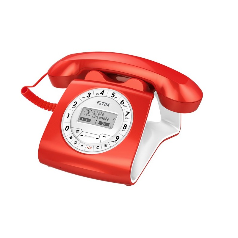 TIM Sirio Classico Analoges Telefon Anrufer-Identifikation Rot, Weiß