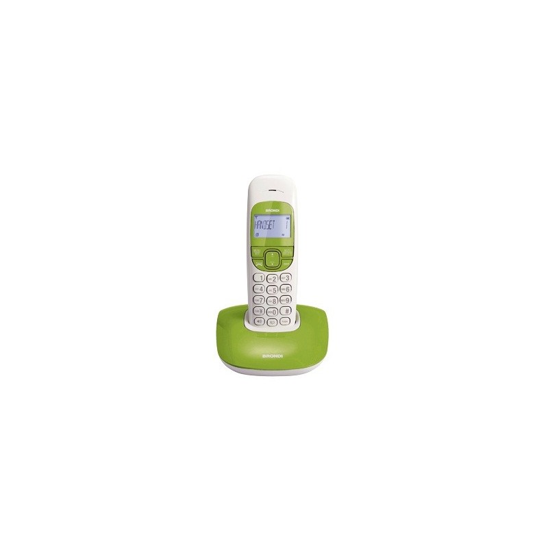 Brondi Nice Teléfono DECT Identificador de llamadas Verde, Blanco