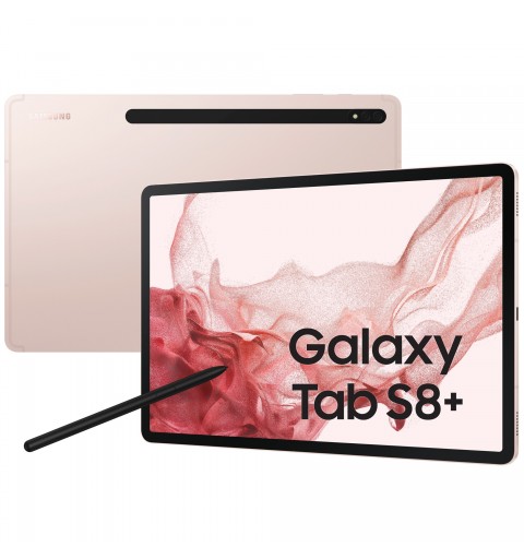 Samsung Galaxy Tab S8+ SM-X800 256 Go 31,5 cm (12.4") Qualcomm Snapdragon 8 Go Wi-Fi 6 (802.11ax) Android 12 Rose doré
