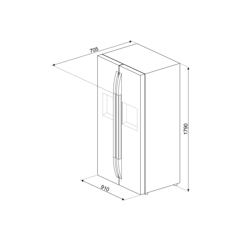 Smeg SBS63XDF frigo américain Autoportante 580 L F Acier inoxydable