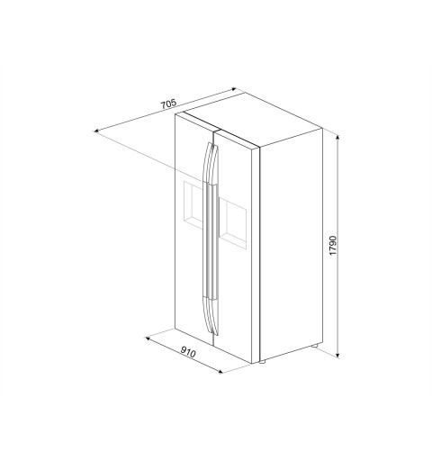 Smeg SBS63XDF frigorifero side-by-side Libera installazione 580 L F Acciaio inossidabile