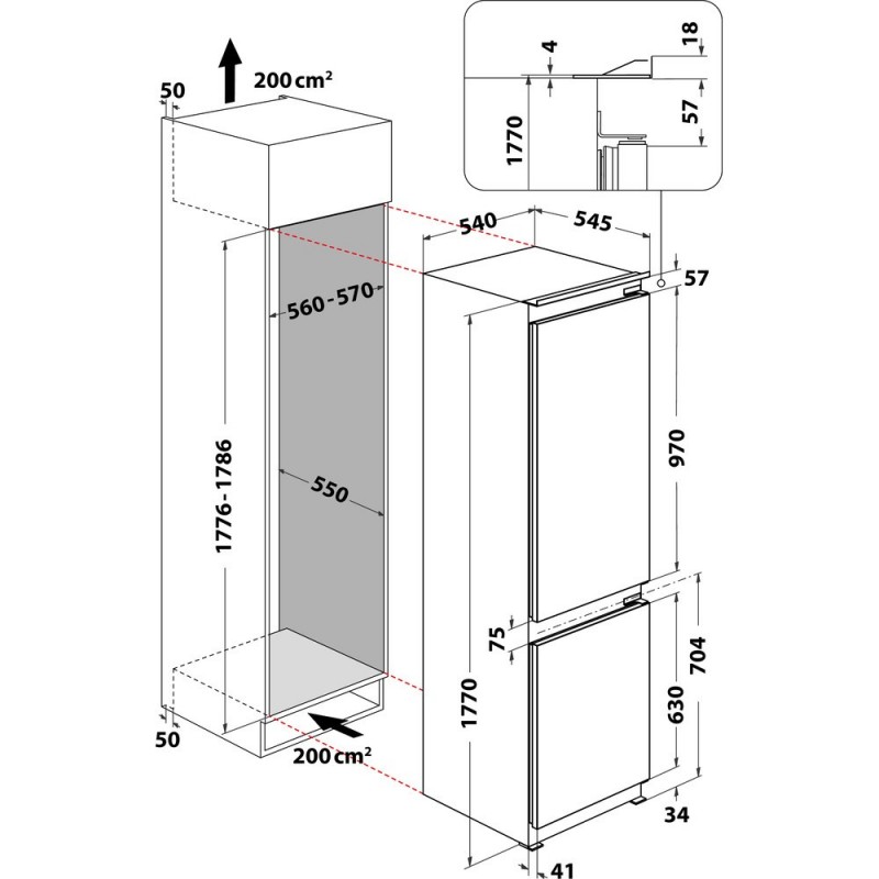 Indesit B 18 A1 D S I 1 réfrigérateur-congélateur Intégré (placement) 273 L F Blanc