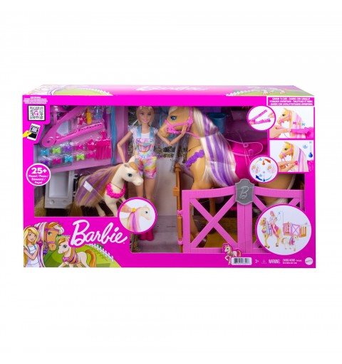 Barbie Coffret Toilettage Des Chevaux Avec Poupée Et Chevaux