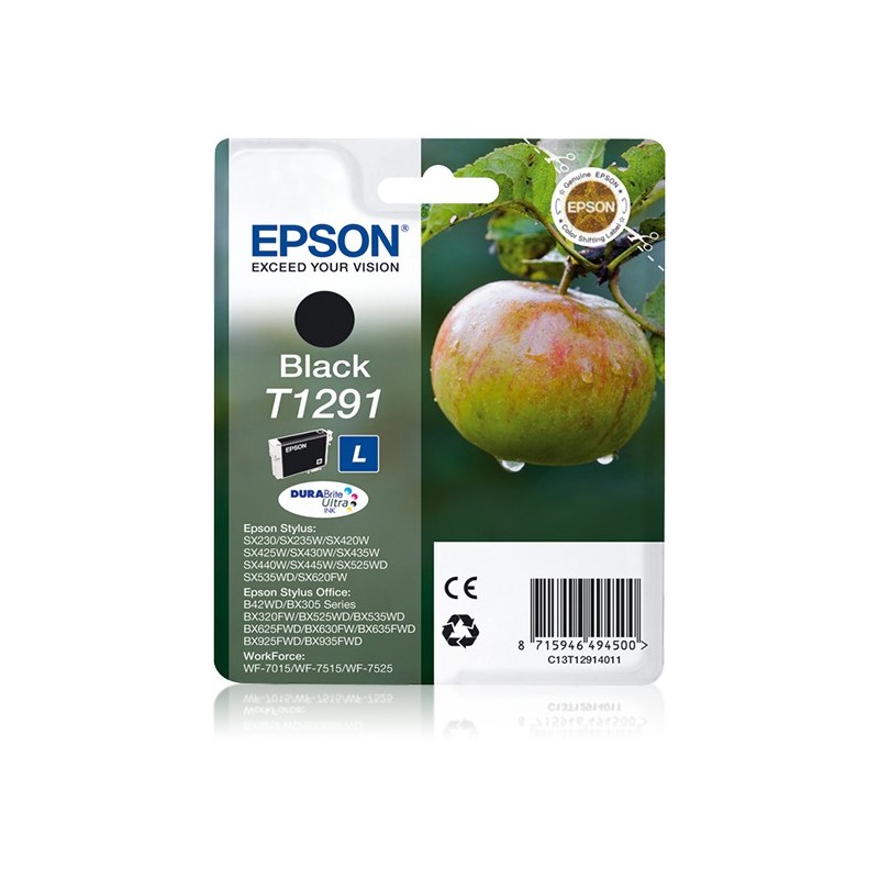 Epson Apple Singlepack Black T1291 DURABrite Ultra Ink