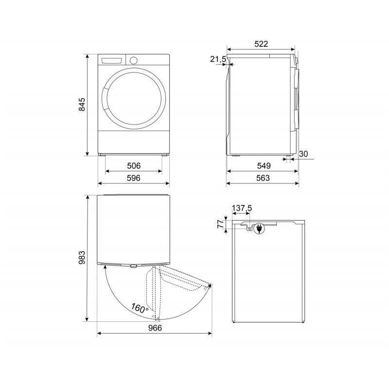 Smeg DT172IT asciugatrice Libera installazione Caricamento frontale 7 kg A++ Bianco