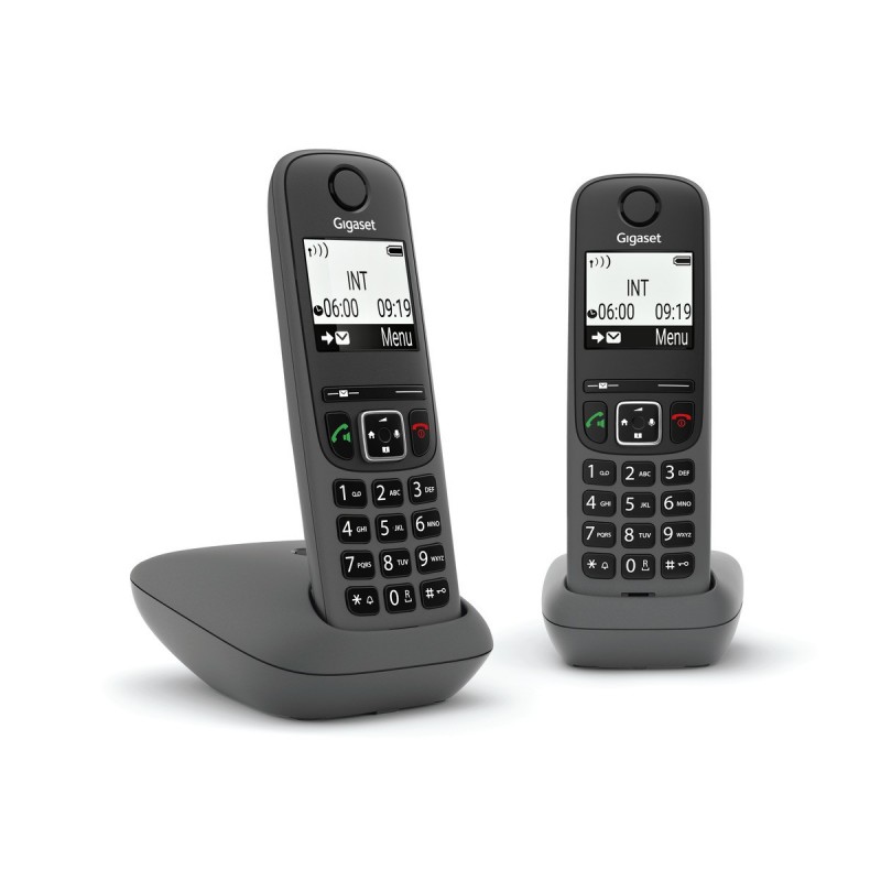 Gigaset AS490 Duo Teléfono DECT analógico Identificador de llamadas Negro