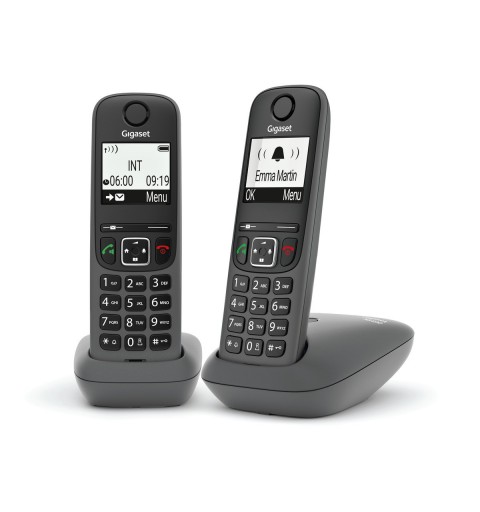 Gigaset AS490 Duo Telefono analogico DECT Identificatore di chiamata Nero