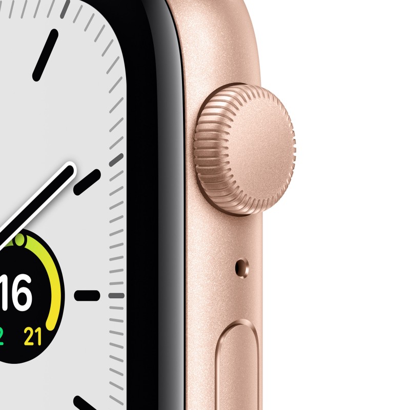 Apple Watch SE GPS, 44mm Cassa in Alluminio color Oro con Cinturino Sport Galassia