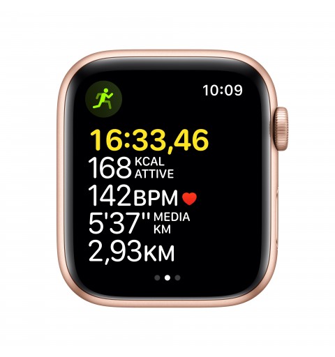 Apple Watch SE GPS, 44mm Cassa in Alluminio color Oro con Cinturino Sport Galassia