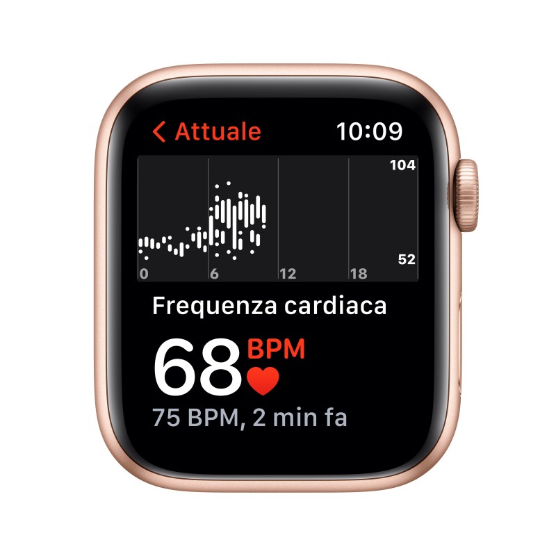 Apple Watch SE GPS, 44mm Cassa in Alluminio color Oro con Cinturino Sport Galassia