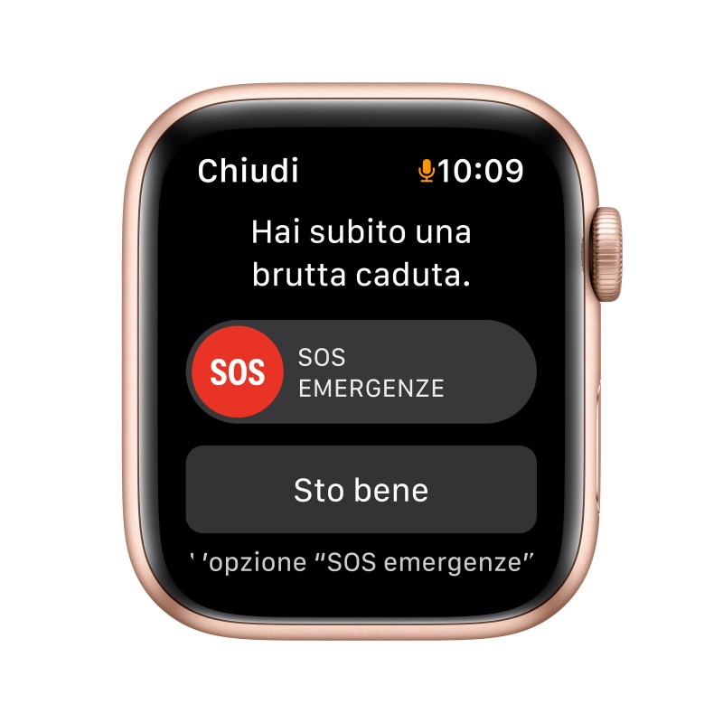 Apple Watch SE GPS, 44mm Cassa in Alluminio color Oro con Cinturino Sport Galassia